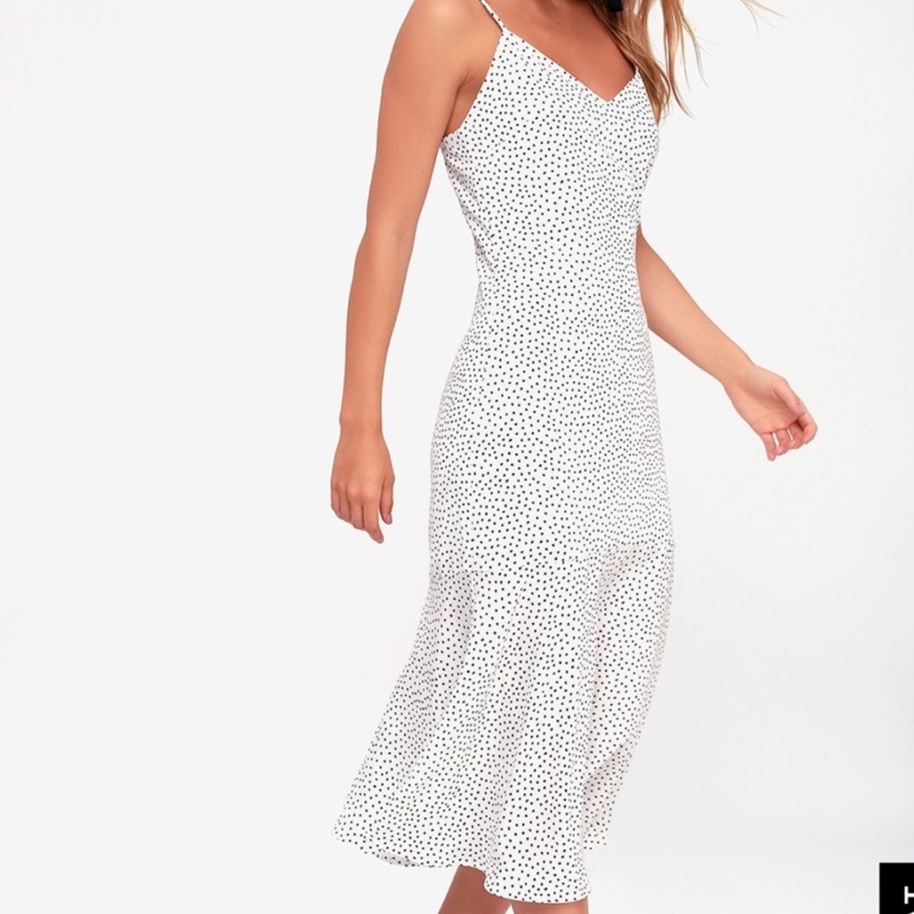 Lulus polka dot midi dress